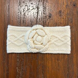 Mud Pie Cable Knit Flower Headband Ear Warmer